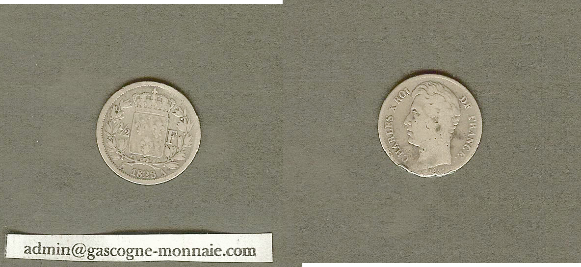 half franc Charles X 1826A gF/aVF